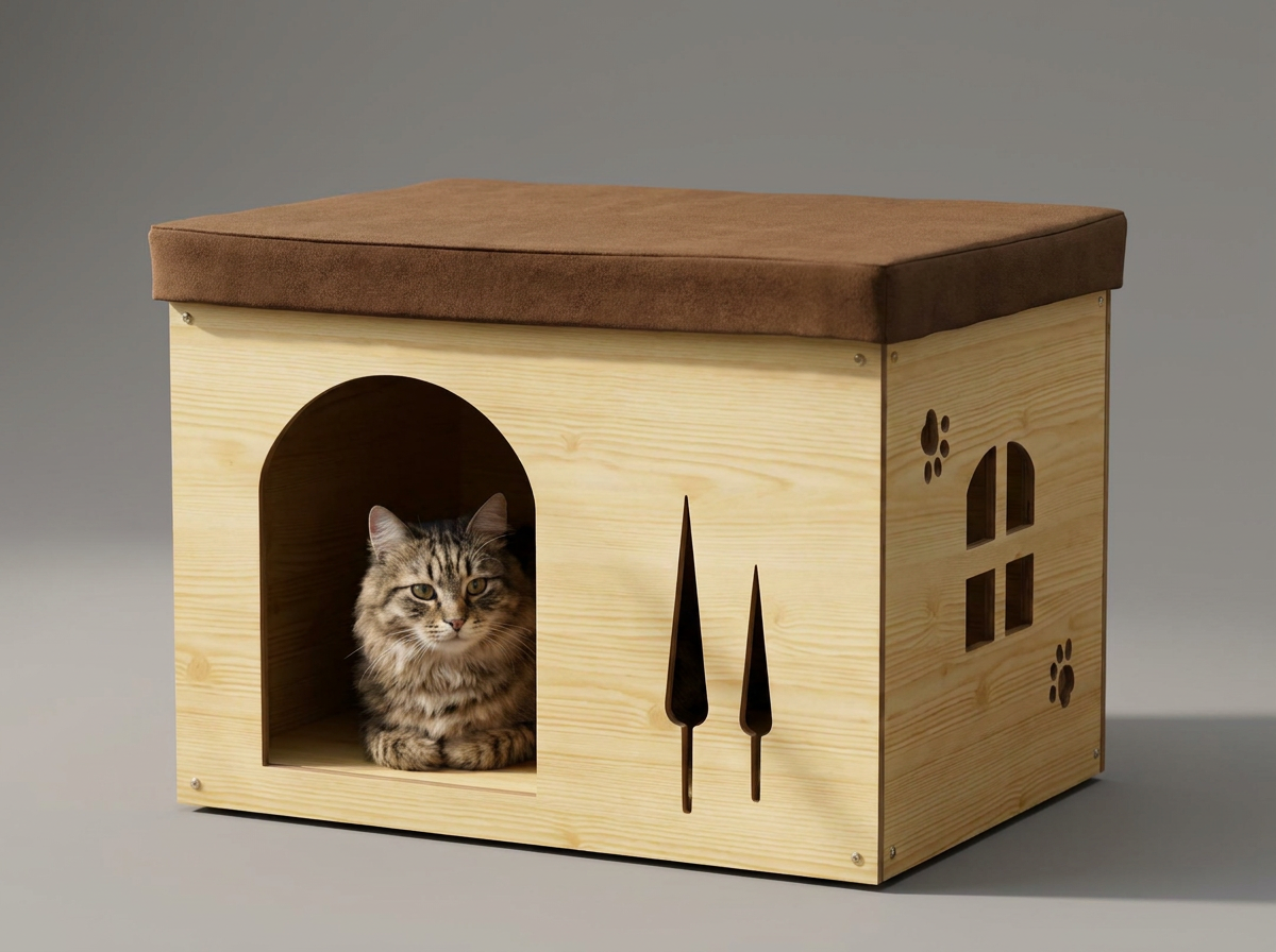 Custom Wooden Pet House | Dog & Cat
