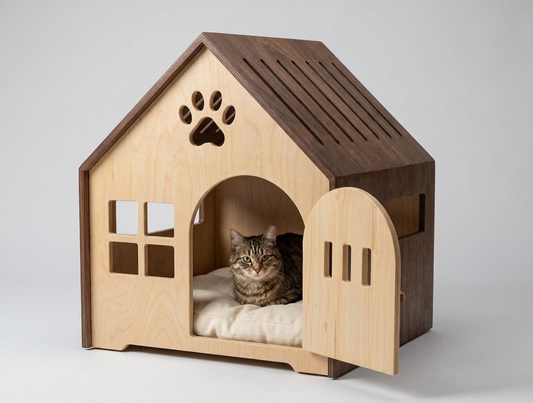 Custom Wooden Pet House | Dog & Cat