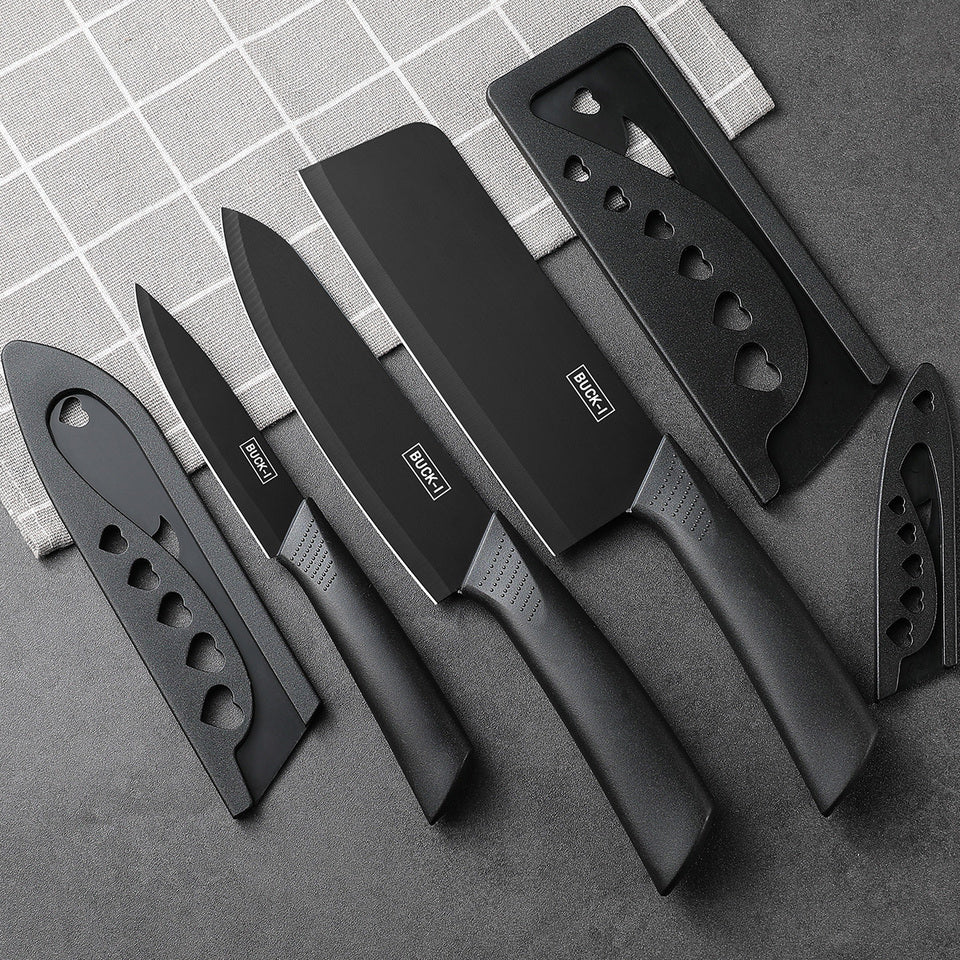 Premium 3-Piece Kitchen Knife Set with Wooden Block