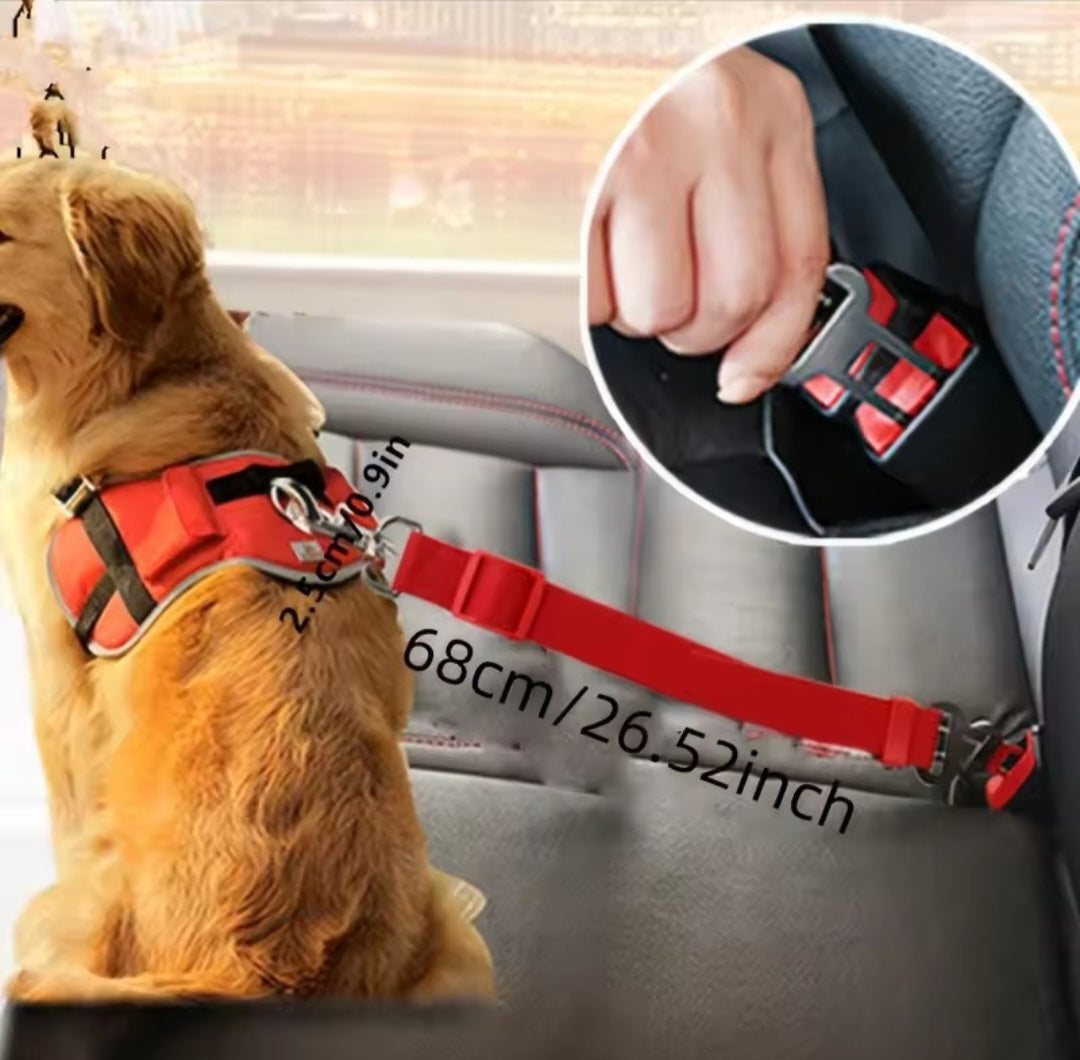 Pet Dog Car Seat Safety Harness - Adjustable Elastic Buffer Anti-Shock Leash, Anti-Pull Vehicle Safety Strap for Dogs & Cats Travel