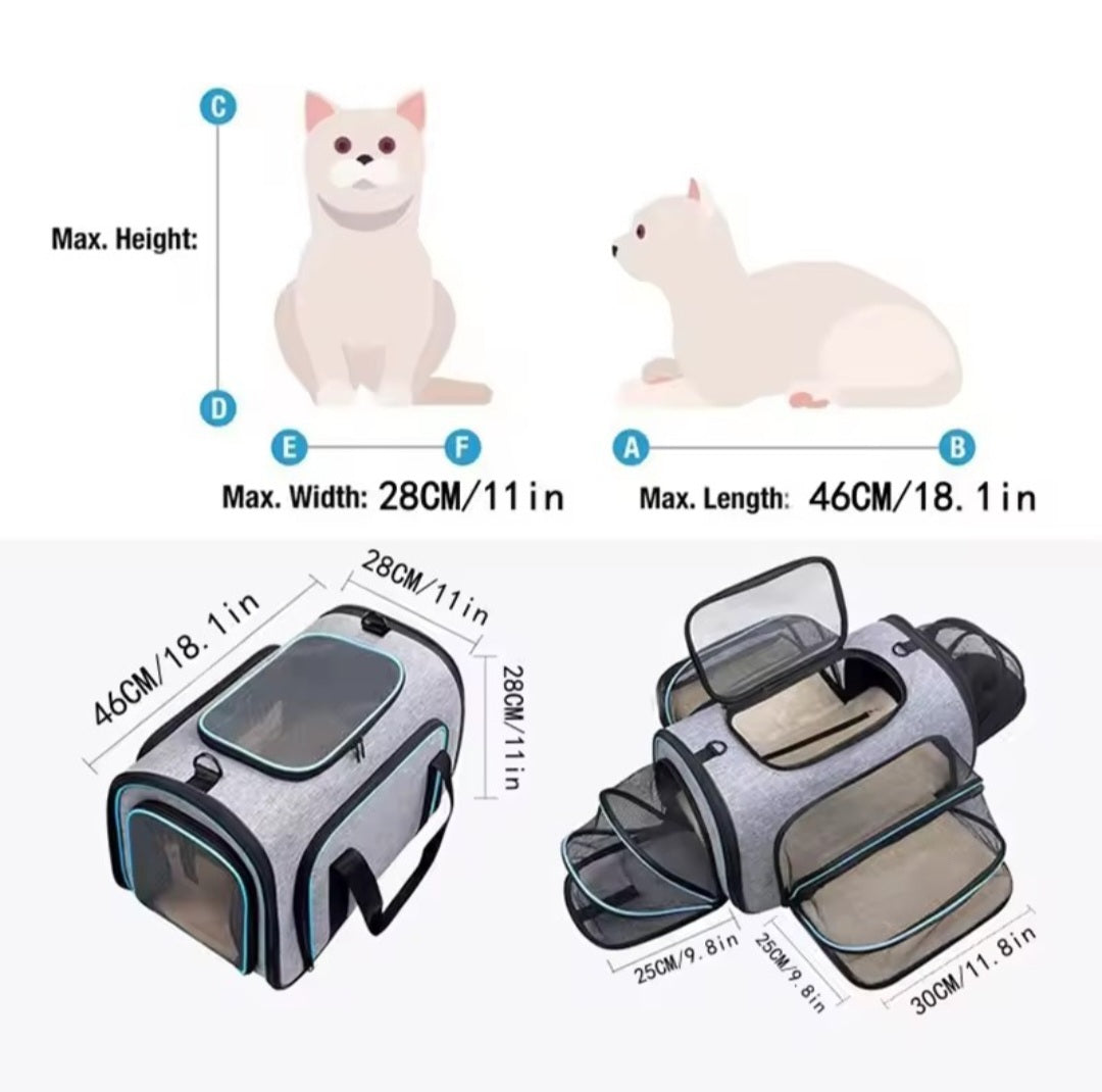 Pet Carrier Backpack - Portable Breathable Foldable Light Comfort Travel Bag for Cats Dogs Small Medium Pets