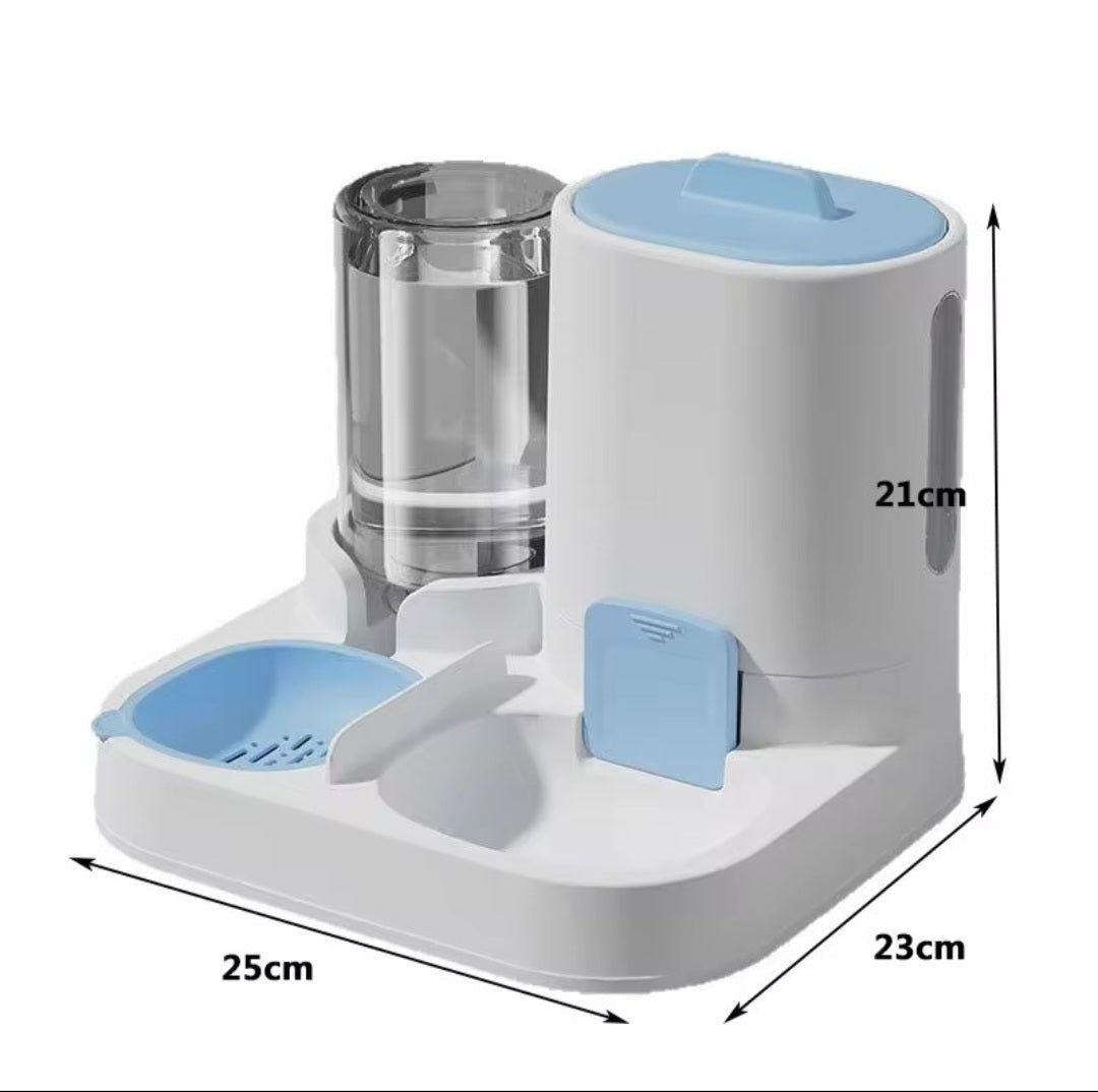 2-in-1 Large Capacity Pet Food & Water Bowl - Smooth Feeding Station for Cats & Dogs