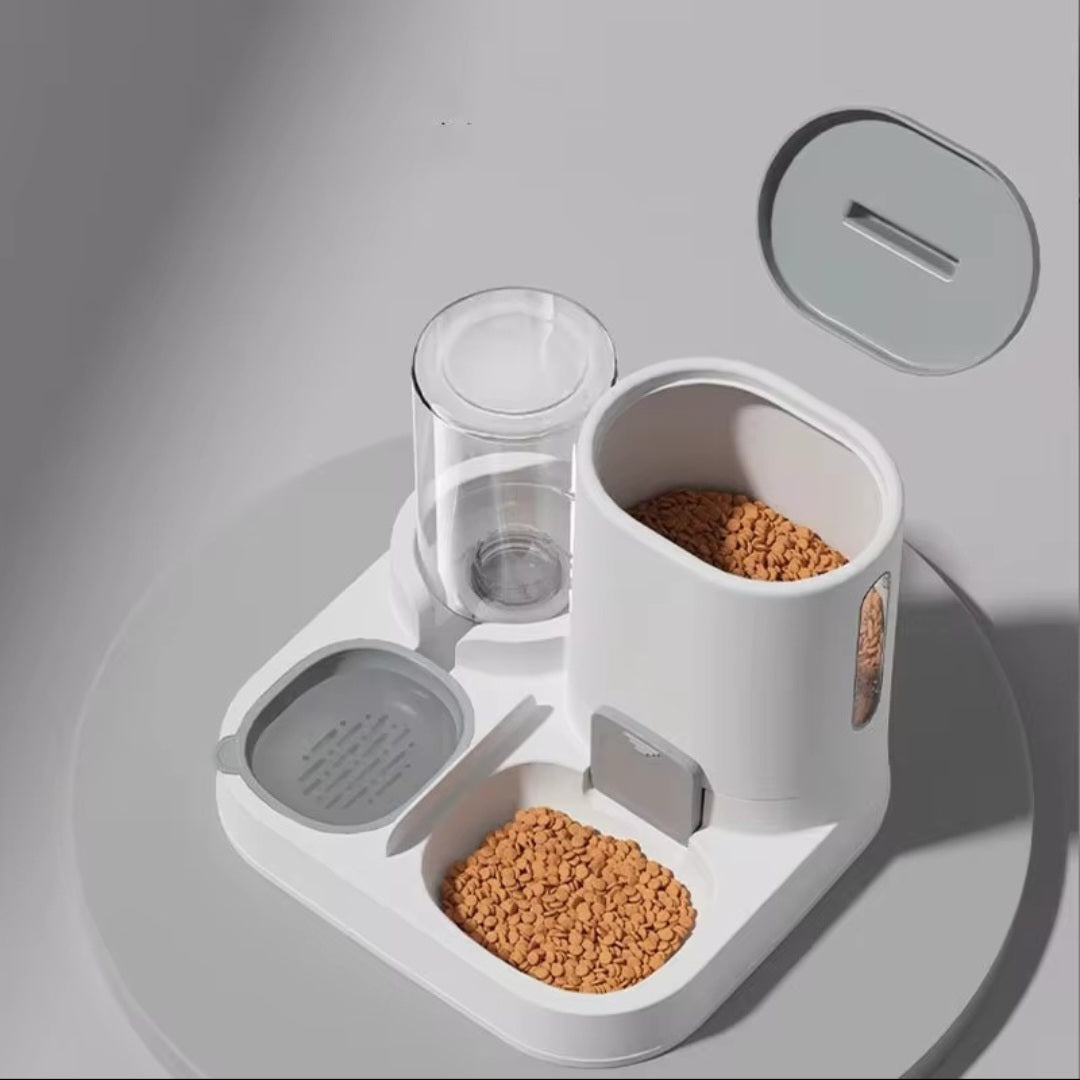 2-in-1 Large Capacity Pet Food & Water Bowl - Smooth Feeding Station for Cats & Dogs