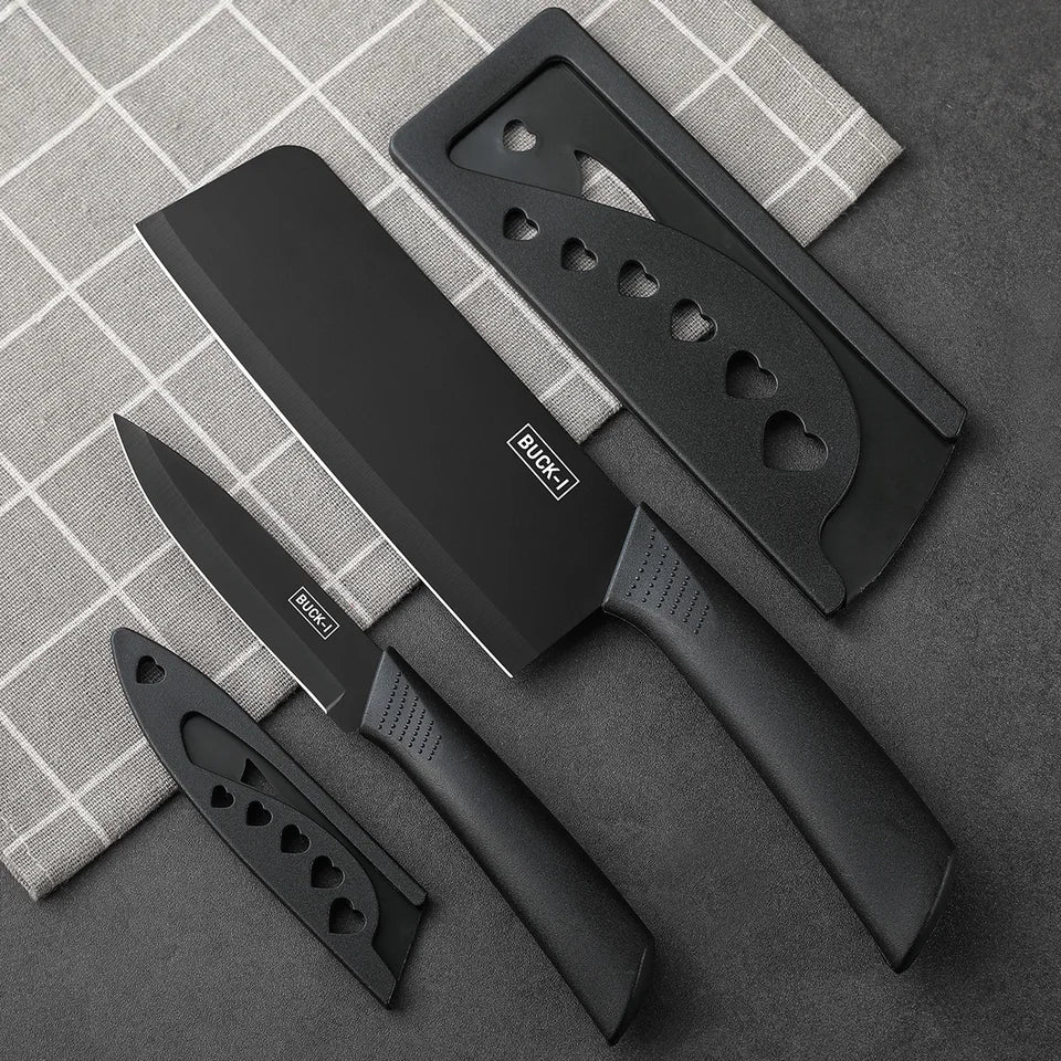 Premium 3-Piece Kitchen Knife Set with Wooden Block